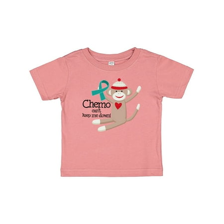 

Inktastic Teal Ribbon Chemo Sock Monkey Gift Baby Boy or Baby Girl T-Shirt