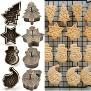 4pcs Christmas Cookie Cutter Set - Snowman, Snowflake, Christmas Tree, Santa Claus Pattern Baking Molds - Perfect for Holiday Baking