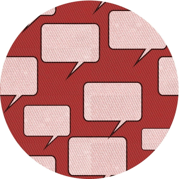 Ahgly Company Machine Washable Indoor Round Transitional Red Area Rugs, 5' Round
