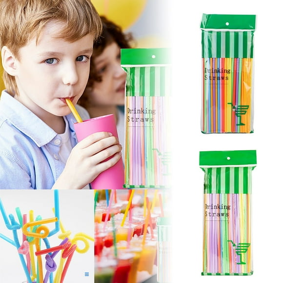 Hearth & Gear Disposable Elbow Material Juice Drink Milk Tea Random Color ! Umbrellas for Drinks for Kids Umbrella for Drinks for Kids Sparkling Earth Cap Simply Slender Rainbow Crinkle Paper Qws1003