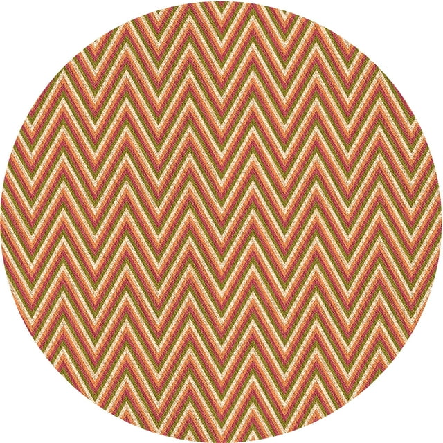 Ahgly Tapis Rond Lavable en Machine Intérieur Rouge Pamplemousse Transitionnel, 5 Pieds Rond