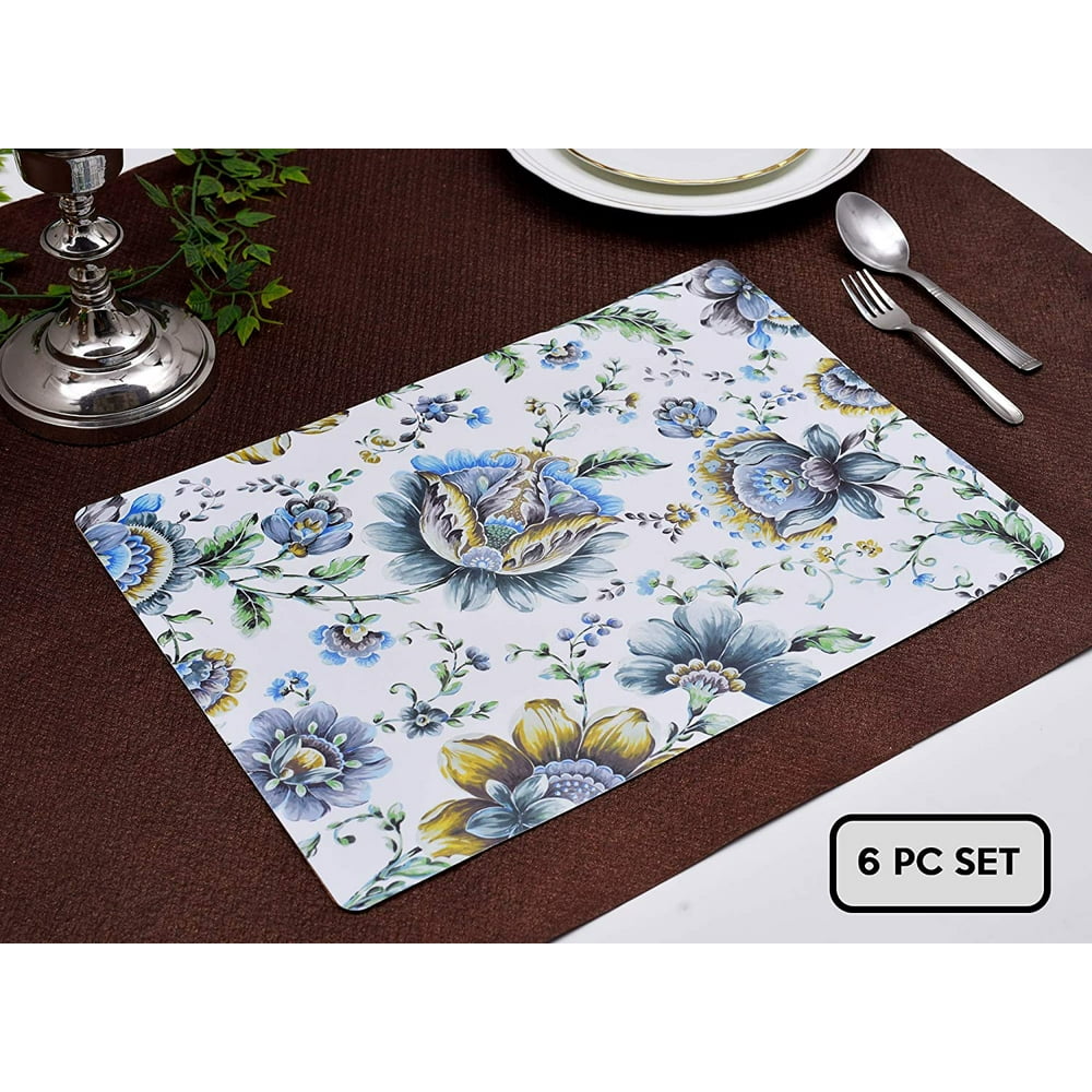 Decozen Placemats for Dining Table Coffee Table Floral Design Heat
