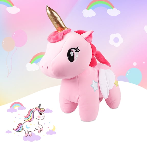 Pink Unicorn Stuffed Animal Plush Toys, Kawaii Plushies, Huggable and Cute Pink Plush Unicorn Toys Stuffed Animals for Girls, Boys, Birthday Gifts, Christmas Decorations, Valentines Day Gifts