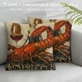 thumbnail image 3 of Orinice Lobster Graphic Decorative Pillow Cover for Home Couch Living Room Bed Sofa, Durable Cotton Linen Fabric, 1PC 22x22in, 3 of 5