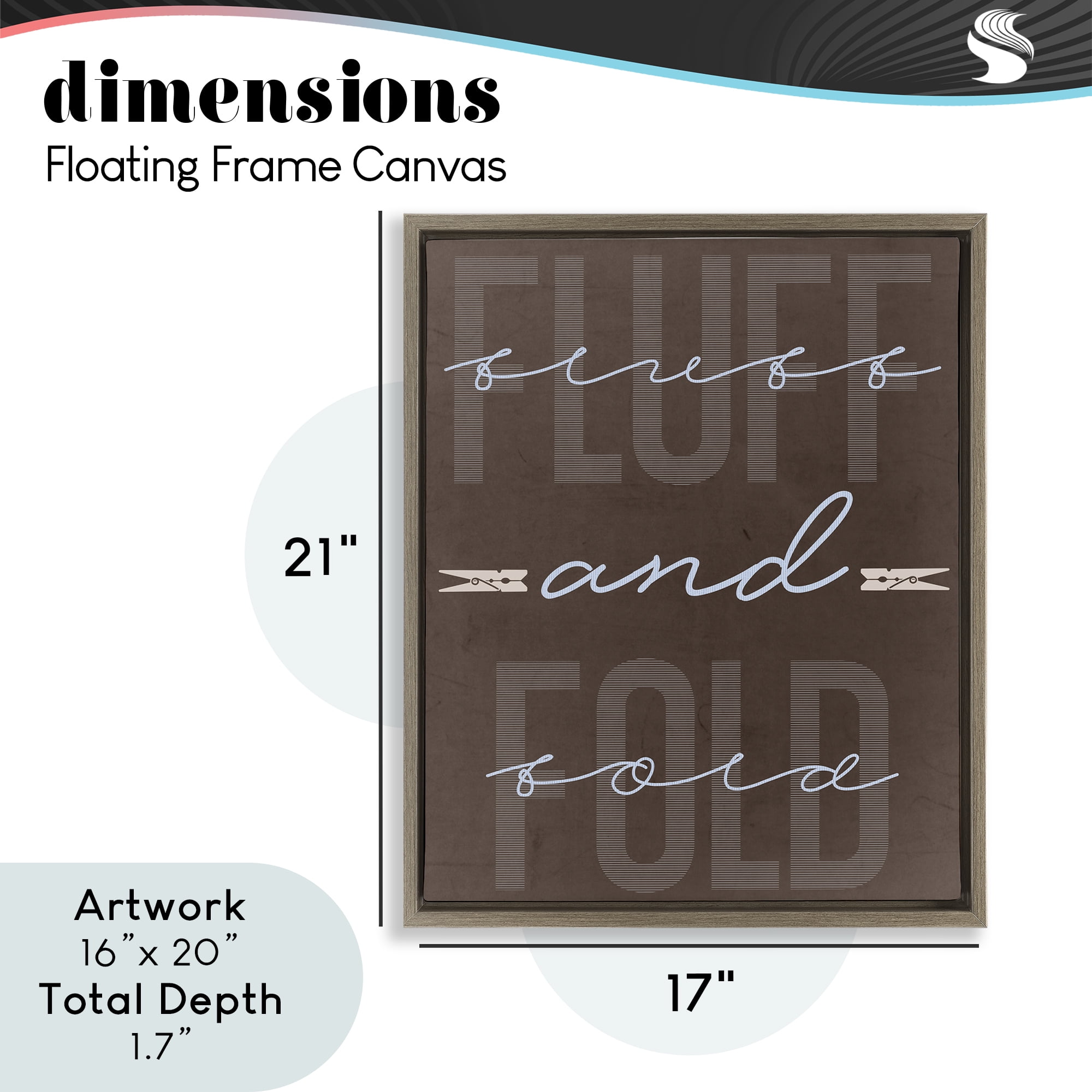 Fluff And Fold Brown Minimal Brown Framed Floater Canvas Wall Art, design by Marcus Prime