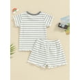thumbnail image 4 of Biekopu Baby Girl 2Pcs Summer Outfits Short Sleeve Lettuce Trim Tops + Shorts Set Infant Clothes, 4 of 9