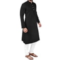 thumbnail image 2 of Ethnic Asia Men's Tunic Cotton Long Kurta Shirt Regular Fit Kurta Pajama Indian Yoga Casual Dress Set, 2 of 5