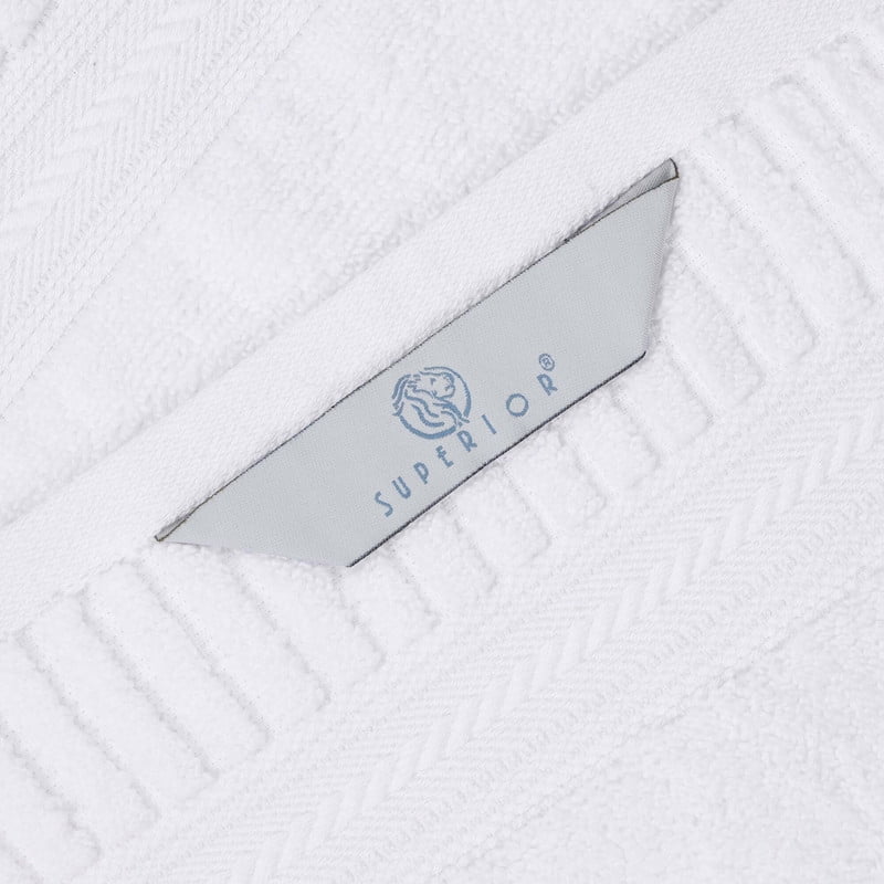Superior Venice Ribbed Textured Border Zero Twist Bath Sheets, Set of 2, White