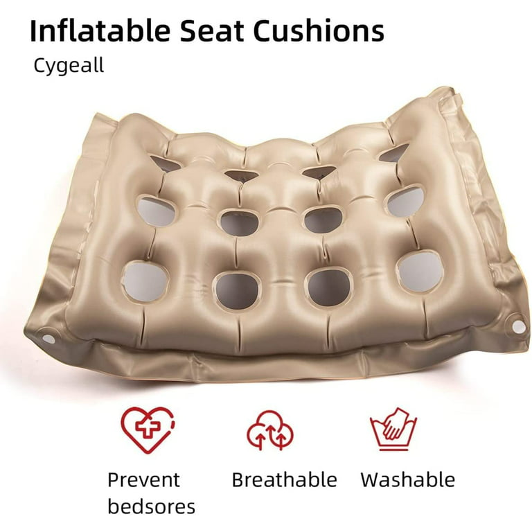 Scheam 16-Hole Inflatable Seat Cushion Portable Chair Cushion for