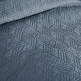 thumbnail image 3 of Chezmoi Collection Roswell Geometric Striped Solid Cotton Lightweight Quilt for All Seasons, 3-Piece Quilt Set, King, Dark Blue, 3 of 4