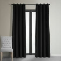 Half Price Drapes Signature Warm Black Grommet Velvet Blackout Curtains (1 Panel), 50WX 96L