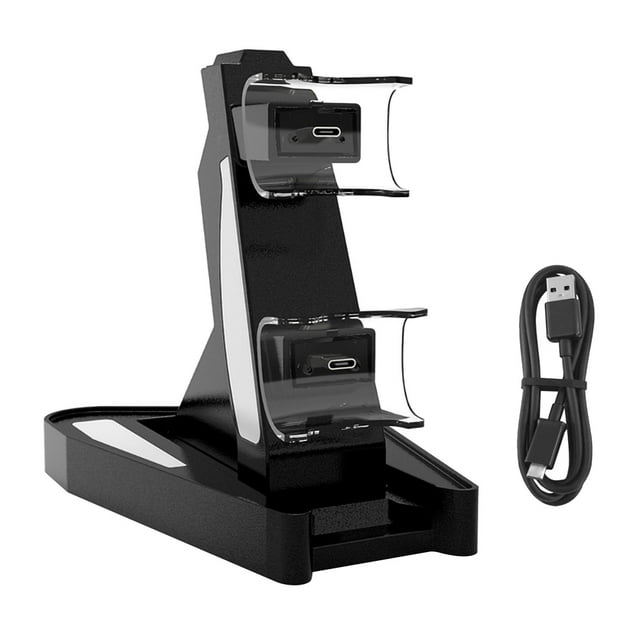 Chargeur de Manette de Jeu Portable Double Station de Charge Rapide USB de Remplacement pour Manette PS5, Blanc