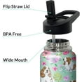 thumbnail image 3 of 32 oz Corgi Water Bottle Cute Dog Tumbler Corgi Gifts Insulated Water bottle with Straws and Flip Lid Stainless Steel Dog Travel Cup, 3 of 6