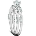 thumbnail image 2 of Pompeii 3/4Ct Diamond Infinity Engagement Ring Set 14k White Gold Maching Woven Band, 2 of 4