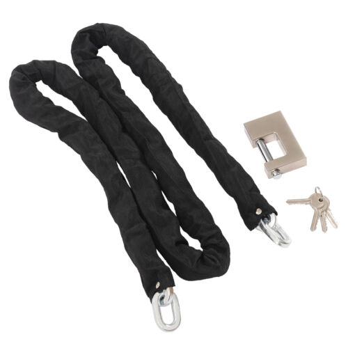 6 Ft Chain Lock Security 3/8" Heavy Duty Chain and Lock Kit Long Chain