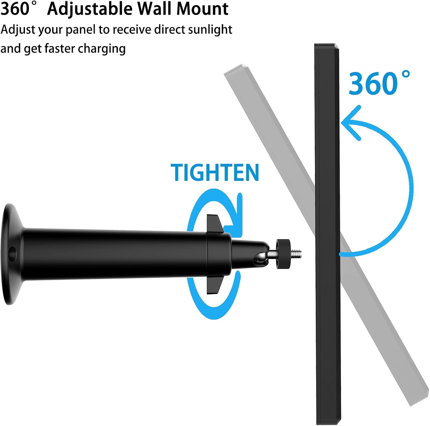 Solar Panel Compatible with Video Doorbell 3/3 Plus/4, Waterproof Charge Continuously,Includes Secure Wall Mount, 5.0M/16 ft Power Cable
