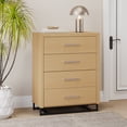 thumbnail image 2 of GDF Studio Borah Contemporary Faux Wood 4 Drawer Dresser, Natural and Black, 2 of 9