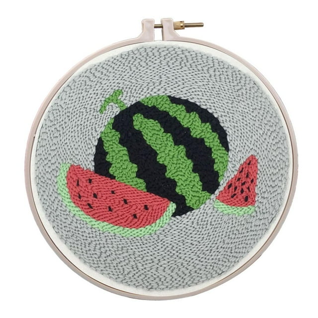 Punch Starter Rug-Punch Beginner with Adjustable Embroidery Pen And Hoop Needlework Crafts - C1021 Watermelon