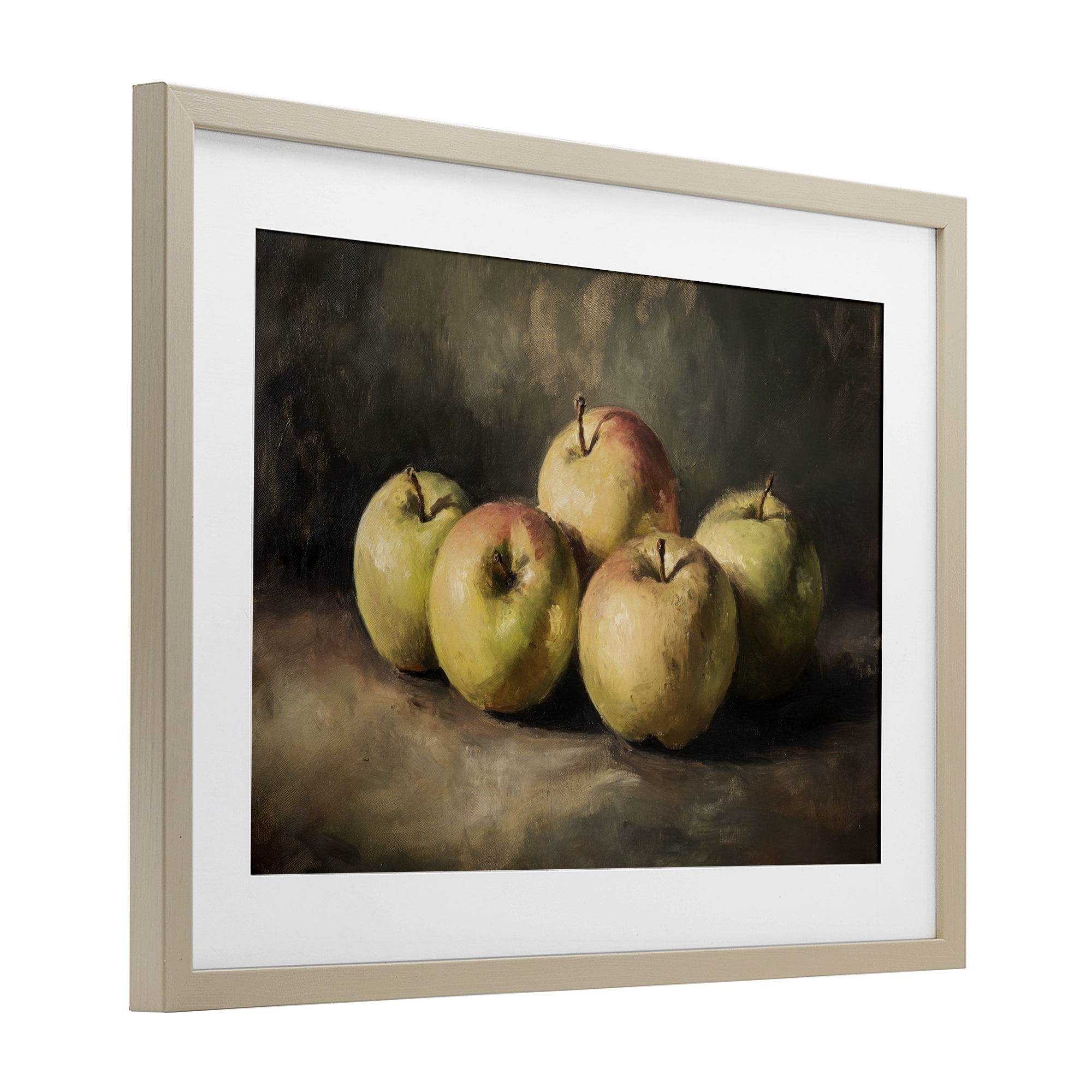 Stupell Industries Apples in Soft Shadow Birch Framed Print Under Glass, design by Petal Prints Design