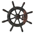 thumbnail image 3 of AMLESO Roue de Navire Vintage Bois Suspendu Décoration Intérieure Pirate Direction 32x3x32cm, 3 of 8