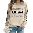 thumbnail image 4 of WEAIXIMIUNG Chandails d'Automne pour Femmes Grande Taille Femmes Décontracté Manches Longues Léger Col Rond Chandails Graphique de Football Imprimé Chandail Chandails Blouse Haut, 4 of 4