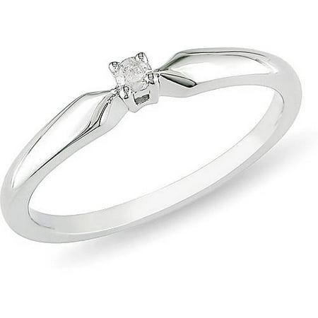 Miabella Diamond-Accent Sterling Silver Solitaire Promise Ring