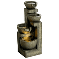 thumbnail image 1 of Outsunny Outdoor Fountain with Adjustable Flow & LED Lights, Stone Look, 1 of 10