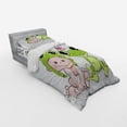 thumbnail image 2 of Ambesonne Cartoon Bedding Set 3 Pcs, Frog Love Friends, Twin, White Cream Green, 2 of 2