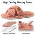 thumbnail image 5 of Ecetana Women's Slippers Fuzzy Plush Cross Band Open Toe Cozy Warm Indoor Non-Slip House Shoes, 5 of 7
