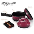 thumbnail image 4 of Utensilios de cocina para acampar Odoland, 5 unidades, antiadherentes, rojos, ligeros, 4 of 8