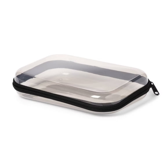 Hard Sided Zipper Pencil Case Gray