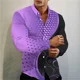 thumbnail image 1 of Camisa estampada de lunares multicolor nueva de , camisa de manga larga con cuello de fiesta social de lujo a la moda para hombre, talla grande XS-6XL, 1 of 6