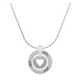 thumbnail image 1 of Delight Jewelry Silvertone Pebble with Heart Cutout Joy Ring Charm Necklace, 18", 1 of 4