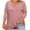 Pink, variant on Wensltd Women's Plus Size Loose Fit 3/4 Sleeve Pullover Tunic Top Comfortable Solid Color Outfit