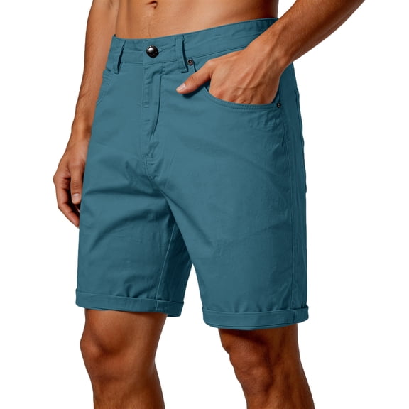 Domuza Casual Shorts for Men 9 Inch Flat Front Lightweight Summer Beach Vacation Shorts with Pockets Sky Blue XL