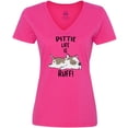 thumbnail image 3 of Inktastic Pittie Life is Ruff Spotted Pit Bull Women's V-Neck T-Shirt, 3 of 5