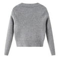 thumbnail image 7 of AHTJRT Girls Dance Wrap Sweater V Neck Long Sleeve Ballet Jumper Tops Slim Fit Fal Spring Warm Knitted Pullover for Leotards Gray 6-7 Years, 7 of 7