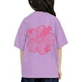 thumbnail image 1 of T-shirts Filles Enfants Imprimé Col Rond Manches Courtes T-Shirt Garçons Filles Bébé Tee Violet 6 Ans-7 Ans, 1 of 7