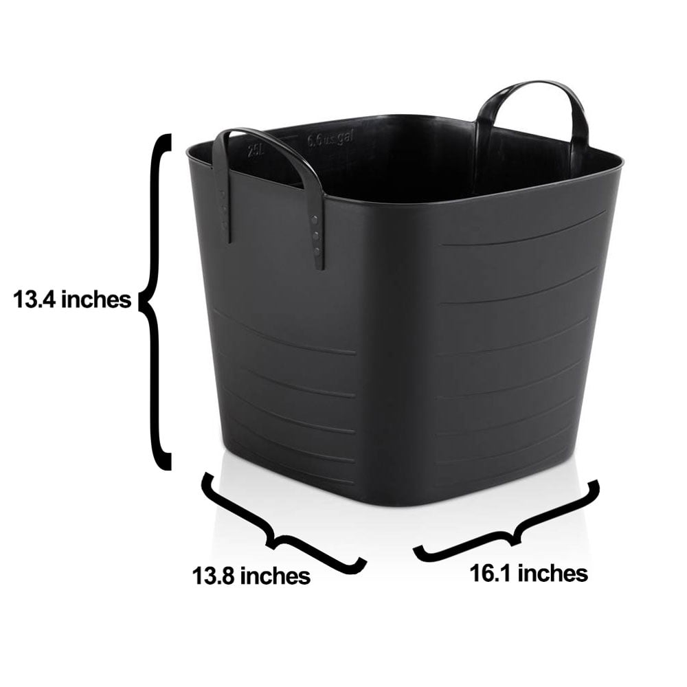 Life Story Tub Basket 25L Plastic Storage Tote Bin with Handles (6 Pack)