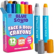 Blue Squid 12 Twistable Face Paint Crayons for Kids - Body and Face Painting Kit Makeup Sticks