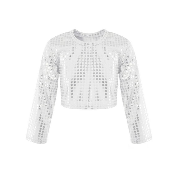 YEAHDOR Girls Letters Print Crop Top Hip Hop Jazz Street Dance Short Tee Tops,Sizes 3-18