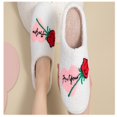 thumbnail image 5 of NOKIO Funny Fuzzy Slippers for Women Fashion Retro Rose Embroidered Slides Comfy Warm Soft Slippers S𝗅ip-On House Slide Bedroom Cotton Slippers for Holiday and Daliy, 5 of 9