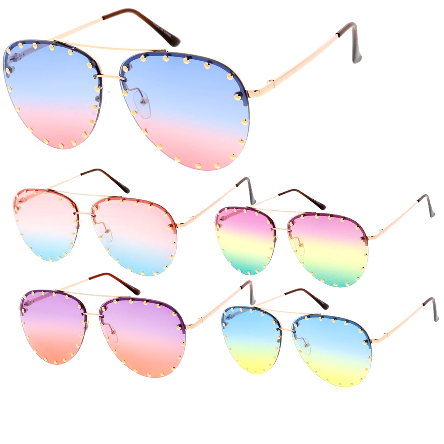 MLC Eyewear Candy Lens 80s Aviator Fashion Round Frame Sunglasses