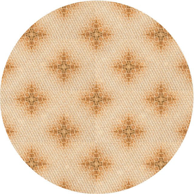 Ahgly Company Tapis Rond Lavable en Machine Intérieur Transitionnel Kaki Or, 4 Pieds Rond