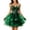 Green, variant on Elegant Womens Tutu Short Dresses Solid Color Halter Spaghetti Strap Fitted Lace Layered Sequined Bow Detail Party Event