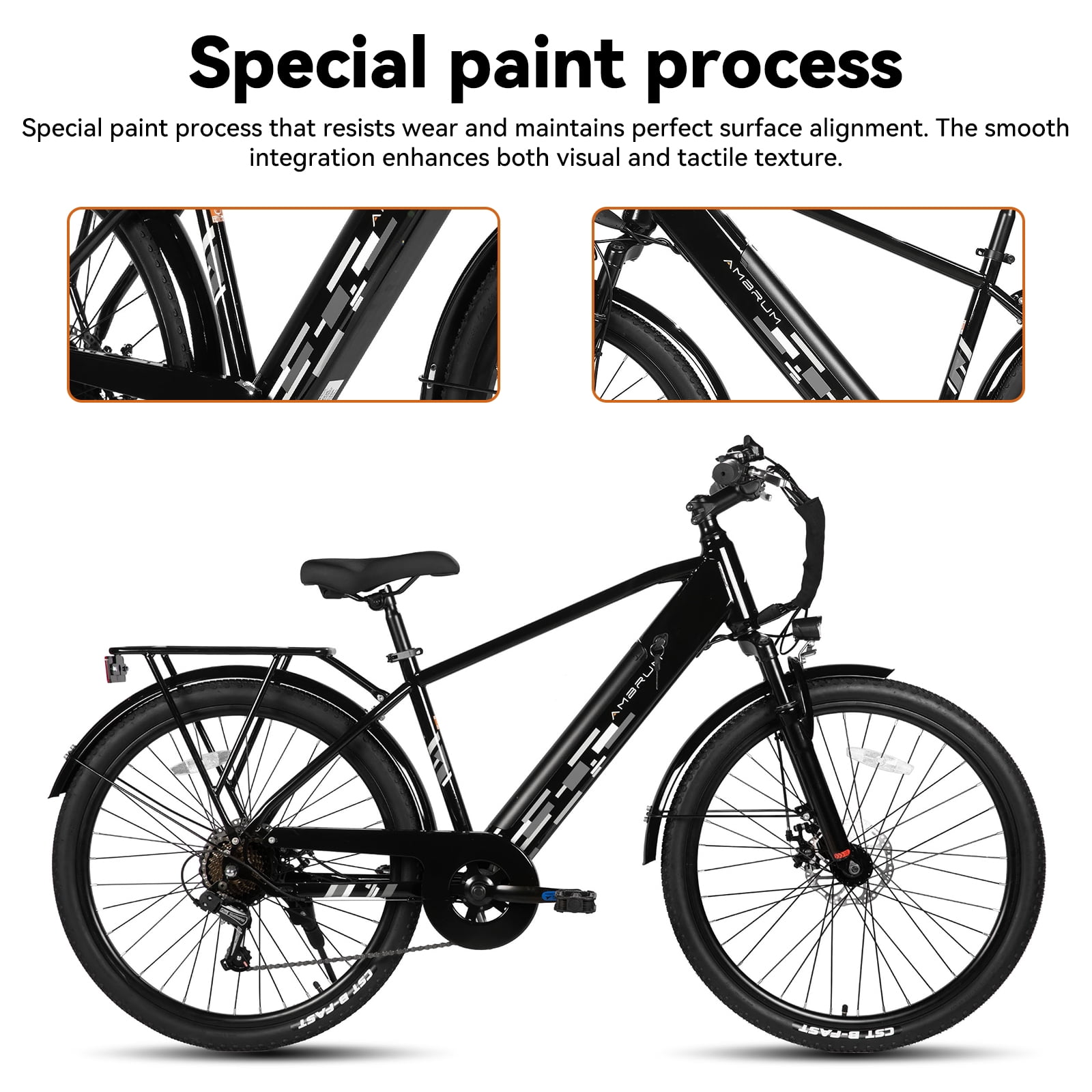 HILAND 26" Electric Bike for Adults, 500W Brushless Motor, 40Miles 20MPH Electric Mountain Bike with 36V 10.4AH Removable Battery UL2849, Black