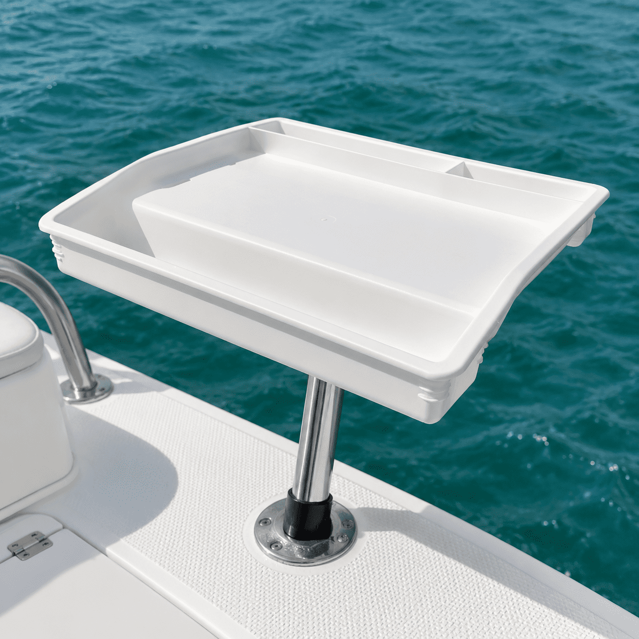 Boatd 17 x14 – Deluxe Bait Table With Rod Holder Mount & Pliers 3 Deep Trays Draining Hole – 1-year Warranty Fo4298