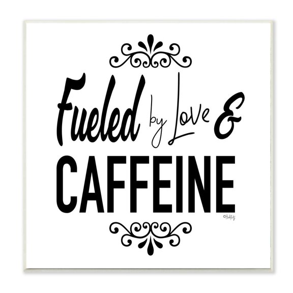 Stupell Industries Fueled by Love and Caffeine Phrase Minimal Chic Designed by Hollihocks Art