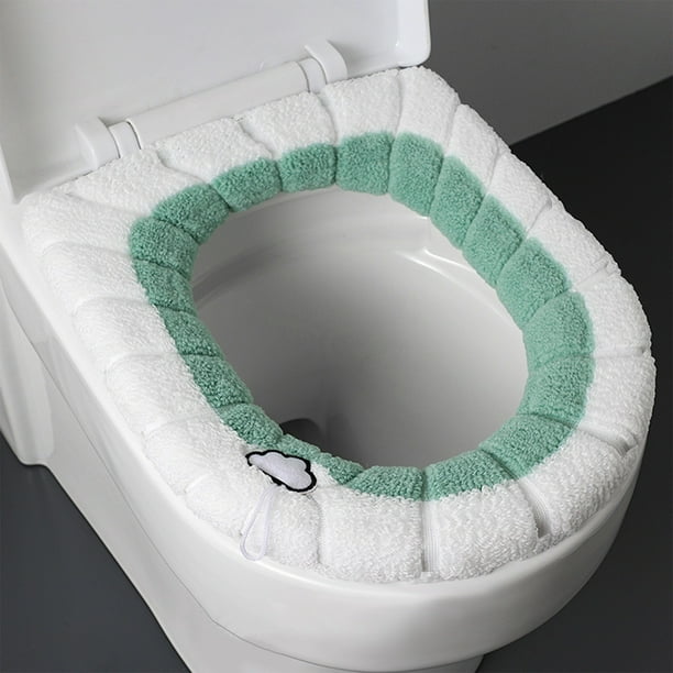 Funda de inodoro suave, más gruesa y cálida con tela de fibra lavable, reutilizable y de fácil instalación para una limpieza sencilla, cómoda mejora del baño para uso doméstico, 1 unidad
