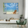 thumbnail image 2 of GOSMITH  Beach Tapestry Palm Trees In Ocean Heaven Sunbeds Balcony White Wooden Windows Summer Tropical, Wall Hanging For Bedroom Living Room Dorm, 2 of 7